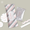 Kit Imprimible Rosa Blanco Glitter Plata Plateado Candy Bar 6