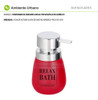 Dispenser Jabon Liquido Baño Mesada Cerámica Decorativo Rojo 1