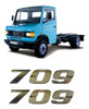 Par Emblema Caminhão Mb 709 Adesivo Cromado Lateral (2pç) 0