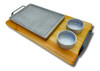 Plancha Térmica Grill Aluminio C/base De Madera Y Dips 8.5cm 4