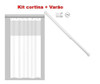 Kit Suporte Varão Banheiro 60 Até 90 + Cortina Box Branca 1