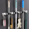 Soporte Escoba De Pared Acero Inox Con Ganchos Buho Store 1