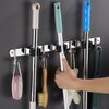 Soporte Escoba De Pared Acero Inox Con Ganchos Buho Store 3