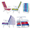Kit 2 Cadeira Reclinável 8 Pos Alumínio Listrada Praia - Mor 2