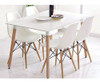 Mesa Eames, Patas De Madera, Tapa En Laca Blanca 2