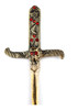 Athame Crânio Em Metal Dourado Envelhecido 19 Cm 2