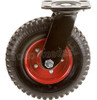 Rueda Giratoria Goma Corrugada 200mm Maciza Con 2 Rulemanes 2