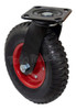 Rueda Giratoria Goma Corrugada 200mm Maciza Con 2 Rulemanes 4