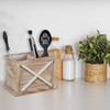 Barnyard Designs - Soporte Para Utensilios De Madera Rústica 2