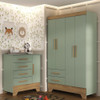 Quarto Infantil Guarda Roupa Cômoda Liz Verde Fosco/nature 0