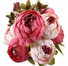 Duovlo Flores Falsas Vintage Peonía Artificial Flores De Sed 0