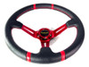 Volante Deportivo Centro Desplazado Negro & Rojo 35cm V340 5