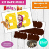 Kit Imprimible Letras 3d Editables Masha Y El Oso 2
