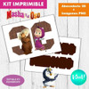 Kit Imprimible Letras 3d Editables Masha Y El Oso 3