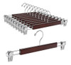 Perchas Pantalones Madera Maciza Nogal Clips 36cm 20pzas 0