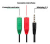 Cable Adaptador Miniplug 3.5 Auricular Microfono P/ Ps4 Xbox 1