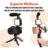 Kit Para Gravação De Video Suporte + Iluminador + Microfone 2