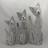 Adorno Set De  Gatos En Madera Los 3 X $ 590 0