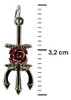 Pingente Tridente Pomba Gira Com Rosa 3,2 Cm Niquelado 1