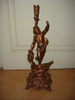 Escultura Antigua Metal Trabajado Color Cobre Marinero 0