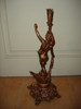 Escultura Antigua Metal Trabajado Color Cobre Marinero 1