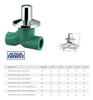 Llave Paso 32mm.(1 Pulgada) Bronce / Polimero  Acqua System 1