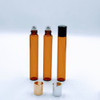 10 Frasco De Vidro Ambar Roll-on 10ml Com Tampa 1