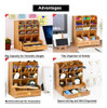Organizador De Bolígrafos De Madera Marbrasse, Caja Multifun 4