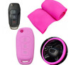 Cubre Volante + Funda Llave Silicona Ford Ka Nuevo - Rosa 0 Cubre Volante + Funda Llave Silicona Ford Ka Nuevo - Rosa 0