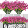 12 Paquetes De Flores Moradas Artificiales Para Exterior 0