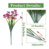 12 Paquetes De Flores Moradas Artificiales Para Exterior 1