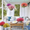 12 Paquetes De Flores Moradas Artificiales Para Exterior 5