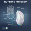 Solakaka Mouse Inalmbrico Blanco Para Juegos Bluetooth Con C 4