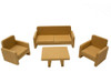 Juego De Living Muebles Para Casita De Muñecas Mdf 0