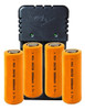 Cargador De Pilas De Litio + Con 4 Pilas 26650 3.7v 0