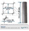 3 Rollos Alambrado Romboidal 4'' 1,25x10mts Cal 16 1