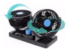 Ventilador 360º Auto Camioneta 12v Doble Base Giratorio 4