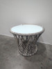 Mesa Auxiliar Moderna Acero Vidrio De Rattan Sintetico 3