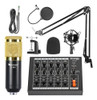 Micrófono Condensador Con Mixer + Soporte + Pop Filter Prm 0