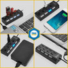 Hub Usb 2.0 4 Portas Com Chave Seletora Led Extensor Mesa 5