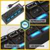 Hub Usb 2.0 4 Portas Com Chave Seletora Led Extensor Mesa 7
