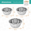 Set X3 Bowls Batidor Batir Acero Inox Reforzado Reposteria 3