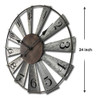 Molino De Viento De 24 Pulgadas Relojes De Pared De Metal En 1