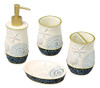 Mygift Juego De Accesorios De Baño Costero De 4 Piezas Con D 4