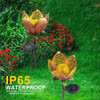~? Pannow Large Metal Glass Solar Flowers Yard Art, Garden S 3