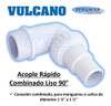 Acople Rápido Vulcano 90 Codo Liso Combinado 1 1/2 Y 1 1/4 1