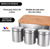 Conjunto Porta Pão Tampa Bambu C/3 Potes Inox Mimo Style 3