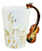 7,5 Oz 220ml Música Cerámica Café Té Taza Leche Violín Oro C 0