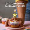 Vela Cumpleaños Torta Estrellas Metalizada X30 Unidades 5