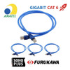 Kit 110 Un Cabo De Rede 50cm Cat6 Furukawa Rj45 Azul S Veloz 1